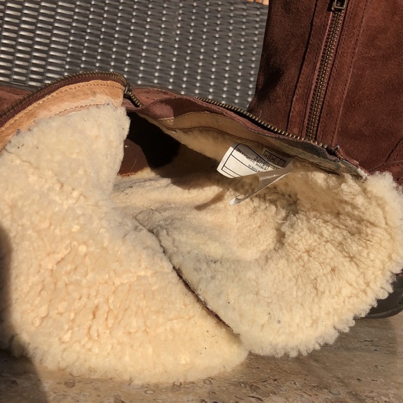 UGG Cognac Suede Kimbra Two-Button Zip Entry Boots 9 EUC - Picture 12 of 14